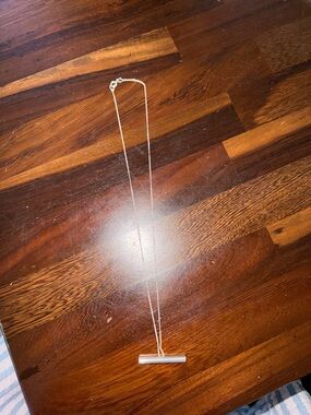 Minimalist Silver Bar Pendant Necklace - Women Jewelry